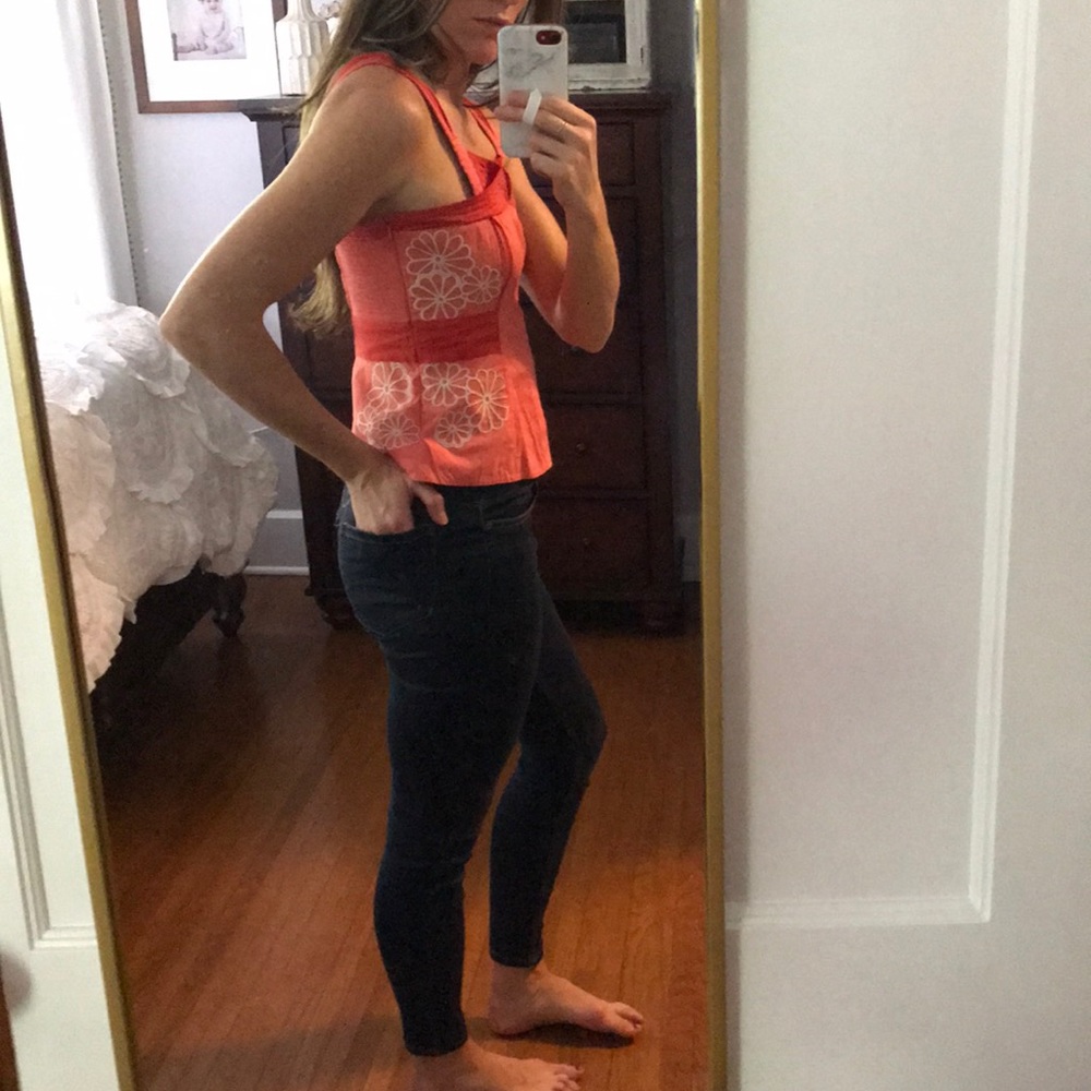 Anthropologie coral top